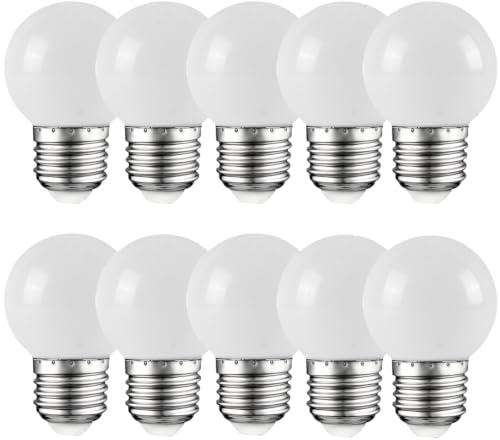 WULUN E27 milchig-weißes Golflicht LED kleine Edison-Schraubenfarbenlampe 2W, Energiesparlampe 20W Glühlampenäquivalent, geeignet für Terrassenparty-Atmosphäre-Birne AC220-240V, 10 Packungen