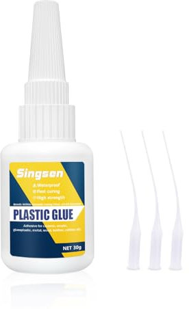 Plastic Glue, 30g Instant Super Glue for Plastic, Fast Dry Strong Plastic Adhesive for Acrylic, Model, DIY Crafts, Tube, PVC, Vinyl, ABS, PBT, PS, PA, PC, PM, MA, Nylon