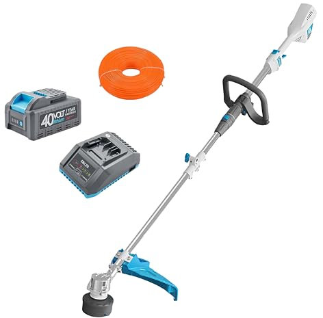 RB 17 Cordless String Trimmer, 40V Lithium Battery Weed Wacker with 4.0Ah Battery & Fast Charger & .095'' line, 2 in 1 Grass Trimmer and Edger, 2-Speed Adjustable, Low Vibration Lawn Garden Tool