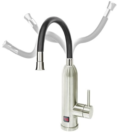 HOGART Elektrische Wasserhahn mit Durchlauferhitzer 230v für Küche, Garten, Bad, Wohnwagen, Camping, Smart Heater, Armatur mit Sofortiger Warmwasserbereiter, Warmwasserhahn, Wasserboiler