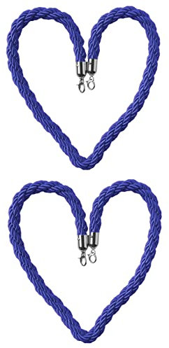 Blue Black Purple Gold Twisted Seilbarriere, Bank Lobby Crowd Warteschlangen Seile Für Konzerte Theater Vip Stanchion, Hanf Geflochten/Blue/1.5M/4.9Ft