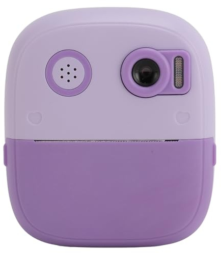 Cámara instantánea, reproducción de música, pantalla IPS HD de 2.4 pulgadas, a prueba de golpes, cámara impresa 1080P, juguete (morado)