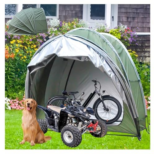 ZYHNNKL Tente de vélo Suspendue 2 en 1, Tente de Rangement pour vélos avec Portes Doubles pour 2 à 5 vélos, abri de vélo extérieur, Tente de vélo, Vert