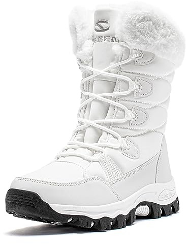HOBIBEAR Kinder Schneestiefel Wasserdicht Outdoor Warm Kunstfell Gefüttert Winterschuhe