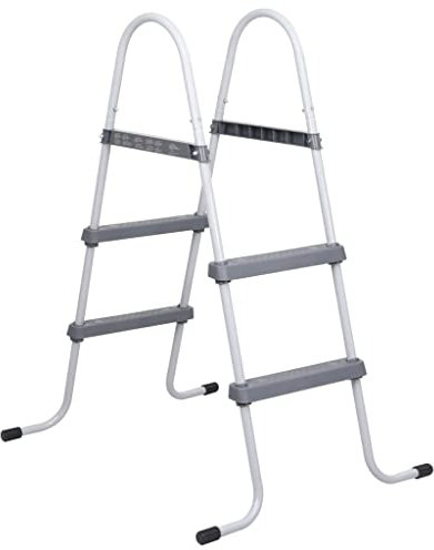 Pool & Spa, Pool & Spa Zubehör, Poolleitern, Stufen & RampenPoolleiter Grau 84 cm Stahl
