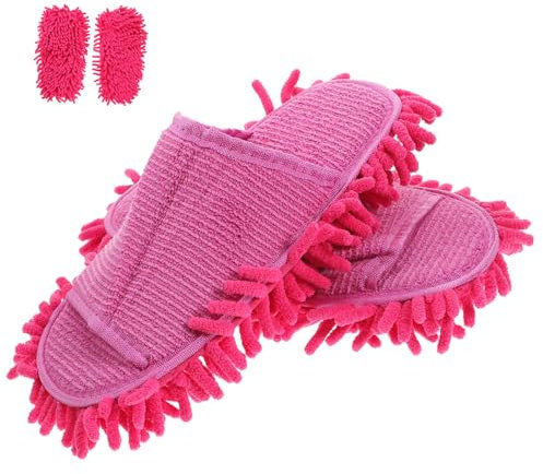 TINEASUR 1par Zapatillas De Limpieza -toe De Duster Pantuflas Abiertas Para Trapear Color