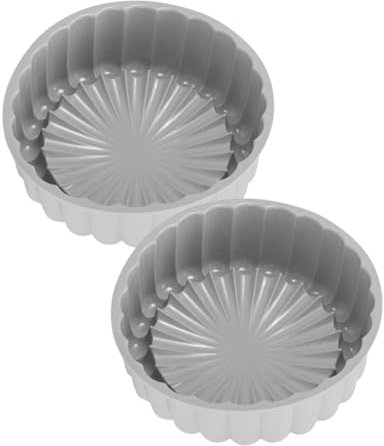 MAGICLULU 2pezzi Stampo in Silicone Per Torta Charlotte Stampo Scanalato Rotondo Antiaderente Piccola Tortiera Riutilizzabile Teglia Per Dolci Cheesecake e Crostate