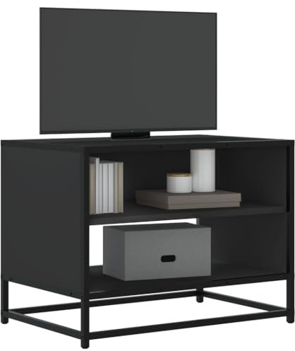 ShGaxin TV-Schrank Schwarz 61x40x46 cm Holzwerkstoff und Metall, TV Lowboard, Fernsehschrank, Fernsehtisch, Fernseher Schrank, TV Sideboard, TV Board, TV Cabinet, TV Bank, TV Kommode - 848879