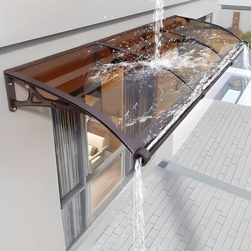Moderne Polycarbonat-Markise mit gebogener Halterung für Türen und Fenster, UV-Regen- und Schneeschutz, einfache Installation, Abdeckung aus Aluminiumlegierung