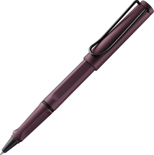Lamy safari scarlet Tintenroller – zeitlos klassicher Stift mit ergonomischem Griff & Strichbreite M - Gehäuse aus robustem ASA-Kunststoff – mit Tintenrollermine M 63 in blau