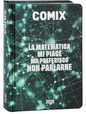 COMIX - Daglig dagbok 16 månader, skoldagbok 2025–2026, med hårt skal, perfekt för mellanstadiet och högskolan, 13 x 17,8 cm, grön