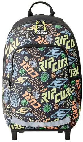 RIP CURL Sac à Dos à roulettes garçon Ozone 30L imprimé Multicolore - Polyester recyclé - Sac Scolaire Trolley CE2 CM1 CM2