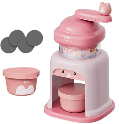 MagiDeal Broyeur à Glace Manuel Multifonction et Pratique, Machine à Glace pilée pour Restaurant et fête, Rose avec 2 Bols