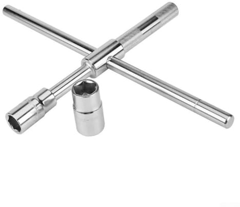 4-Way Extended Lug Wrench with Telescopic Tire Iron Design, Heavy Duty Alloy Steel Construction, 17/19/21/23mm Socket Sizes for Car Wheel