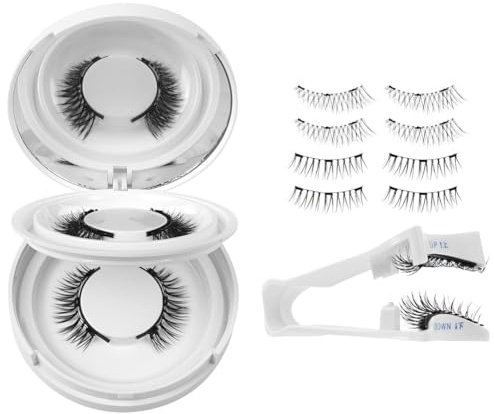 BUTBU Faux Cils Magnetique, Faux Cils Naturel Réutilisables avec Applicateur, Aucune Colle Nécessaire, Facile à Porter et à Enlever avec Instructions