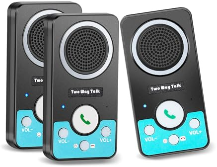UHAXZ Intercoms Wireless for Home, Full Duplex 2 Way Intercom System, 1500ft Long Range Intercom with 8 Volume Levels, Rechargeable Battery & 4 Chime for Home Office & Business (3 Pack)