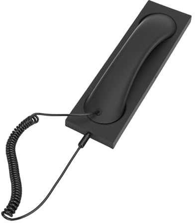 VBESTLIFE Retro Phone Handset, Type C Retro Telephone Wired Handsets Style Landline Handle Receiver for Cell Mobile Video Conferences, Calls and Meetings (Black)