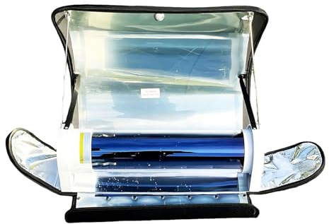 Forno solare portatile, fornello solare con termometro, fornello da campeggio pieghevole in acciaio inox per cucinare all'aperto ed escursioni
