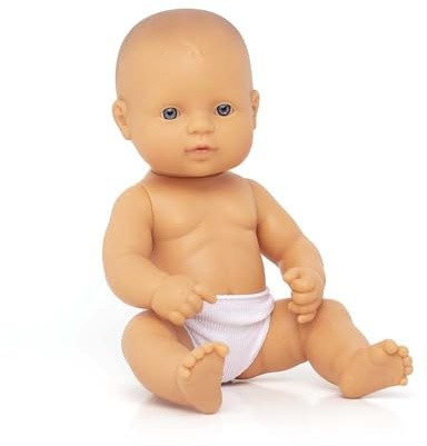 Miniland 31032 Baby Doll European Girl, Multi-Color