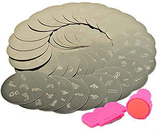 10 X Nail Art tampon Stamping ensemble plaque + outil Stamper Design Kit