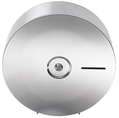 Sanixa Edelstahl Toilettenpapier-Spender für Jumbo-Rollen, Robust & Abschließbar | Wandmontage inkl. Montagematerial Gewerbe Rollenspender WC große Rollen