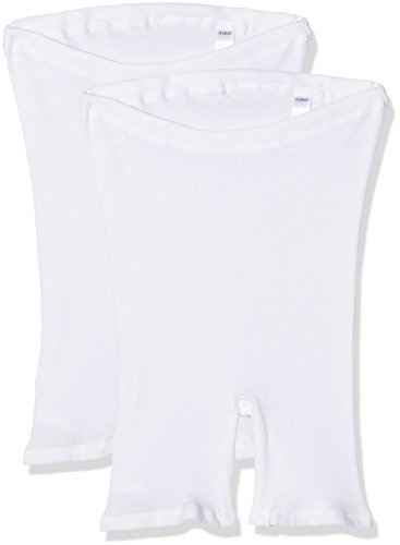 Huber Damen Maxi Slip langes Bein 2er Pack Taillenslip, Weiß (Weiss 0500), 48