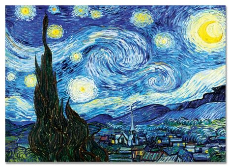 Giallobus - Cuadro - Vincent Van Gogh - Noche estrellada - Vidrio acrílico - 140x100 - Listo para colgar - Cuadros modernos para el hogar