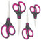 Rapesco 1575 Soft Grip Griff Scheren, Schwarz/Pink, 4 Stück