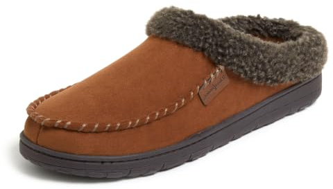 Dearfoams Men's Indoor/Outdoor Breathable Memory Foam Clog Offered in Wide Widths, Chestnut, Medium