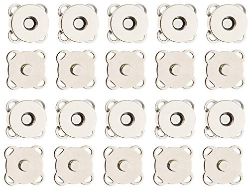Nuluxi Nähen Druckknöpfe Magnetverschlüsse für Bekleidungszubehör Magnetische Knopf Praktisches Zubehör Verwendet für Nähen Handarbeiten Basteln Kleidung Tasche und Sammelalben- 30 Stück/18mm (Silber)