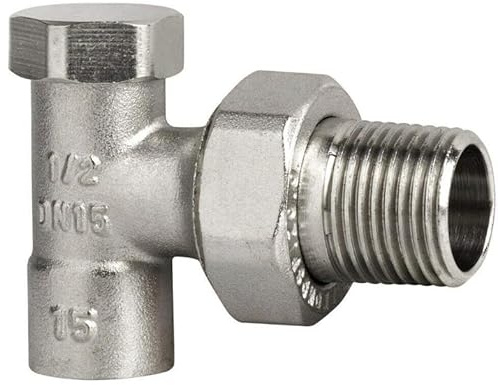 KNM Trade Eckventil Löt-Fitting Heizkörper Messing Silber 15mm x 1/2 | Kupferrohranschluss, ABS-Konstruktion, Sandstrahlen, solide Verarbeitung, europäische Normen, langlebige Kennzeichnung