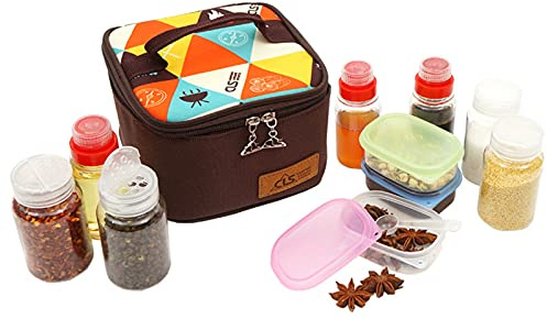 MKNZOME Outdoor Seasoning Gewürzbehälter Portable kleiner Salzstreuer BBQ Gewürzflasche Set Transparent Gewürzdosen Salz Zucker Pfeffer Flasche Set Seasoning Pot Grillgeräte Spice Flaschen für Camping