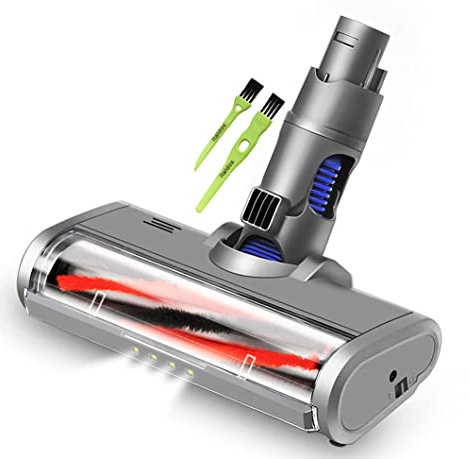 Italdos Elektrische Walzenbürste, motorisiert, Turbo, kompatibel mit Dyson V6 DC58 DC59 DC61 DC62, schnelles Entriegeln mit Borstenwalze für Teppich, Hartboden, Parkett, Fliesen mit LED-Licht