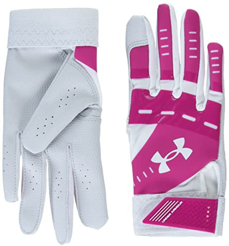 Under Armour Mädchen Radar Softball-Handschuhe, (104), Weiß/Tropic Pink/Weiß, Größe L