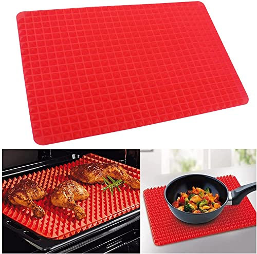 Teglia da forno in silicone antiaderente a forma di piramide, per ridurre i grassi, 38 x 27 cm HTUK