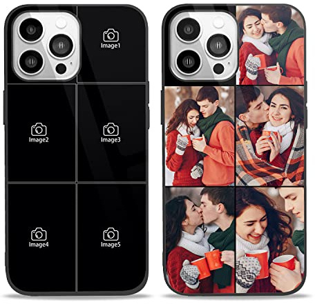 Easycosy personalisierte Handyhülle mit Bild für 17 16 15 14 13 12 Pro/Max/Mini XR X Xs Max, Handy iPhone-Hülle mit Fotos für Beste Freunde, Familie, Pärchen individuelle Vollschutz-TPU-Hülle