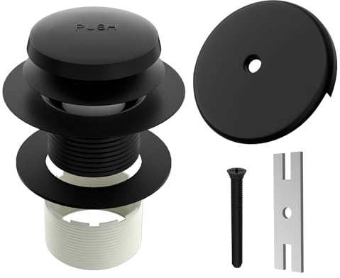 Fibetter D02-2 Kit de vidange de Baignoire autoportante, ABS Noir
