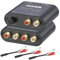 AtNeDcVh RCA / 3.5mm Port 1 In 2 Out / 2 In 1 Out Bi-Directional Audio Switcher, 2-Way Stereo L/R Sound Channel Speaker Headphone Audio Switch Selector Splitter Box (Black)