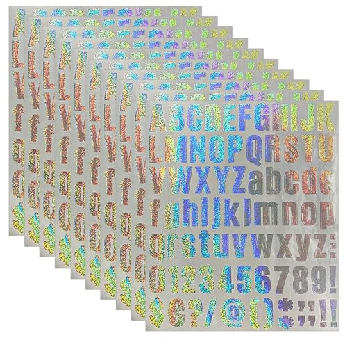 Buchstaben Aufkleber, Selbstklebendes, Buchstaben Aufkleber,10 Blatt Zahlen Aufkleber Briefkasten Nummern Aufkleber Selbstklebende Vinyl Buchstaben Zahlen Kit Aufkleber für Schilder Fenster