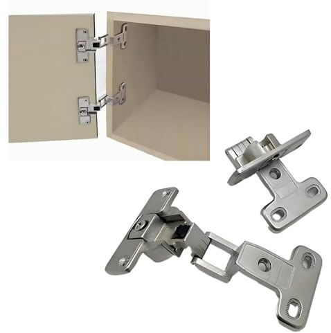 4 Pairs 270 Degree Hinges 35 Cup Bending Hinge Cabinet Door Large Angle Hinge Frameless Cabinet Door Hinges for Cabinet Closet Box Refrigerator Full Coverage (3/4)