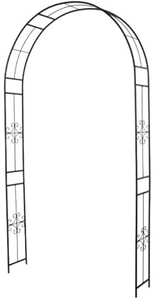 GAMAK Arche de Jardin Exterieur avec Deux Couleurs, Portillon de Jardin Metal, Mariage Arche Arceau À Rosiers Tuteur Colonne de Jardin pour Mariage Extérieur (Color : Black)
