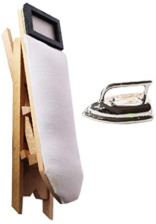 TOYANDONA 1ensemble Mini Table à Repasser Miniature avec Fer à Repasser pour Maison De Poupées Décoration Enfantine Jouet Créatif Et Sécurisé