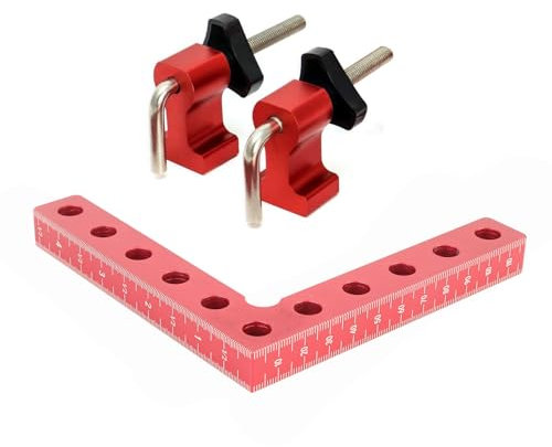 Eckklemmen für die Holzbearbeitung, 2 Stück, 11,9 x 11,9 cm, 90-Grad-Klemme, rechtwinklige Klemme mit Positionierungsblock für Kisten, Schränke, Schubladen