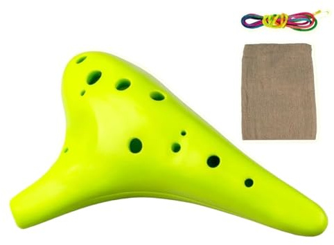 für Anfänger Okarina 12-Loch Ocarina Kunststoff Alto C Tuning Ocarina 12-Loch Mehrfarbige Flöte Erwachsene Instrument Geschenk (Color : Yellow)