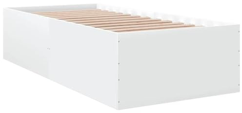 vidaXL Bettgestell Weiß 100x200 cm Holzwerkstoff