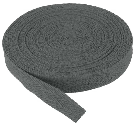 PATIKIL Baumwollköperband 15mm (5/8) 9m (10 Yards) Baumwollband Schrägband Herringbone Webbing Verzierung für Nähen Geschenkverpackung DIY Taupe