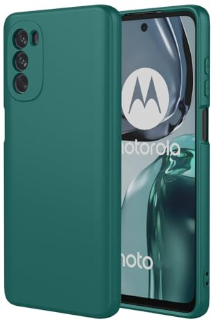 BORYA Silicona Funda para Motorola Moto G71 5G, Sedoso Suave Ultradelgado Antigolpes Carcasa, Premium TPU Elegante Sencillo Estuche, Anti-Rasguños Forro Microfibra Caso, Verde Oscuro