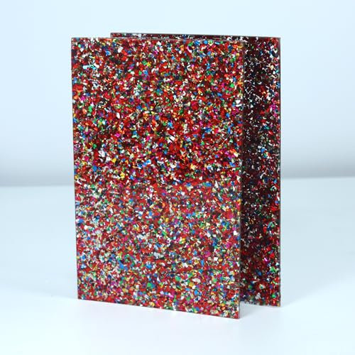 2 Stück 12 X 8 Acrylplatten, 1/8 (3 mm) Dicke Plexiglasplatte Cutable Gravierbar 30 * 20 cm Rechteckiges Undurchsichtiges Acryl, Für Craft Diy, Zeichen Lasergravur (Bunte Scherben)