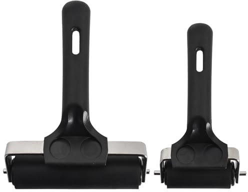 2 Stück Gummiroller Andrückroller,6cm/10cm Gummiwalze,Gummi Andrückwalze,Schwarz Gummirollen Mit Griff,Für Stempeln,Tapeten,Stempeln Drucken,Crafting Handwerk