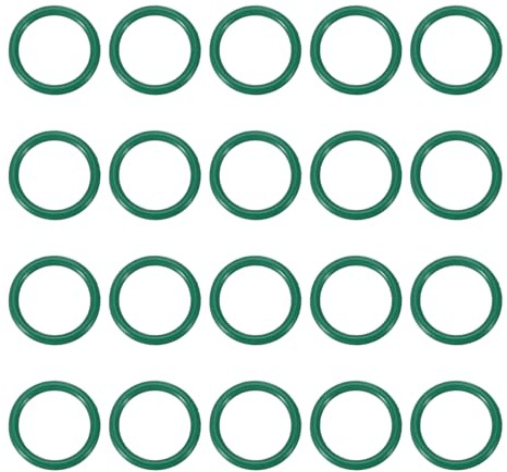 PATIKIL Joint Torique en Caoutchouc Fluoré 10.5x13.5x1.5mm(ID x OD x Largeur), 20PCS Joint d'Étanchéité Bocaux Remplacement pour Réparation Plomberie Valve Tuyaux Robinet Voiture Gaz, Vert